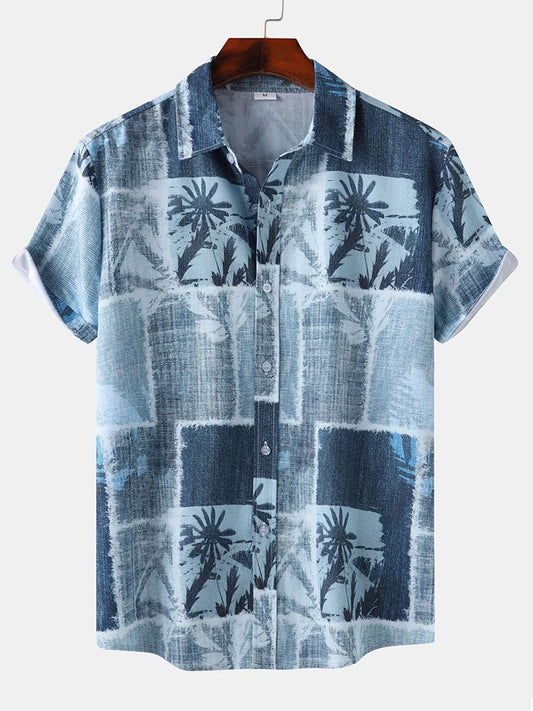 Men's Shirt Short Sleeve Hawaiian Casual Printed Button Shirt Summer Beach Shirt Camping Shirt Short Sleeve Men's Formal Shirt